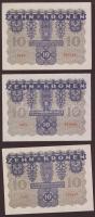 Ausztria/Osztrák-Magyar Bank 1922. 10K (3x) T:II+ Csak egyszer hajtva!