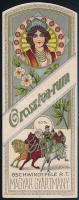 cca 1910 Gschwindt Orosz tea rum. Litografált italcímke / cca 1910 Russian tea rum art nouveau litho label. 5x13 cm