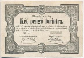 1849. 2Ft Kossuth bankó T:III,III- Adamo G108