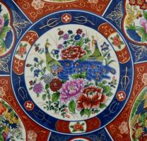 Jelzett kínai részben festett falitál, hibátlan, d:41 cm