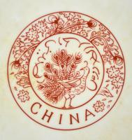 Jelzett kínai részben festett falitál, hibátlan, d:41 cm