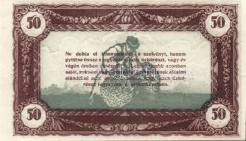 1920-as évek eleje 50K vásárlási visszatérítés lila "Kalocsai Hangya fogy. és ért." bélyeg...