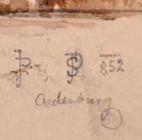 1852 Sopron. Meg nem épült, (vagy lebontott) kápolna akavarellel készült, jelzett terve / 1852 Oeden...