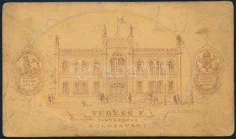 cca 1900 Kolozsvár, Férfiportré, keményhátú fotó Veress Ferenc (1832-1916) neves kolozsvári fényképé...