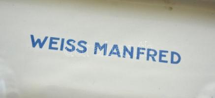 Weiss Manfréd zománcozott lemez játékkád, feliratozva, kis kopásokkal, 19×9,5×6 cm