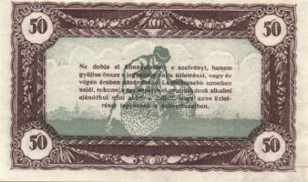 1920-as évek eleje 50K vásárlási visszatérítés lila "Kalocsai Hangya fogy. és ért." bélyeg...