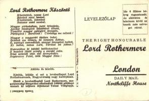 Lord Rothermere a Magyar Igazság harcosa, Labori felvétele. Tolnai Világlapja kiadása / Harold Sidne...