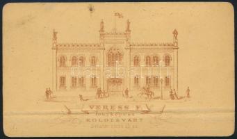 cca 1900 Kolozsvár, Férfiportré, keményhátú fotó Veress Ferenc (1832-1916) neves kolozsvári fényképé...