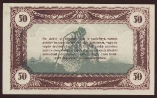 1920-as évek eleje 50K vásárlási visszatérítés lila "Kalocsai Hangya fogy. és ért." bélyeg...