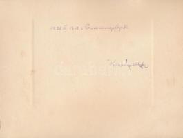 1928 Budapest, Tornaünnepély egy lányiskolában, az egyenruhán az iskola jelvényével,  kartonra kasír...