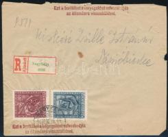 1943 Ajánlott levél NAGYKÁTA vasúti bélyegzéssel / Registered cover with railway cancellation