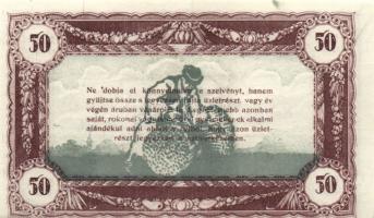 1920-as évek eleje 50K vásárlási visszatérítés lila "Kalocsai Hangya fogy. és ért." bélyeg...
