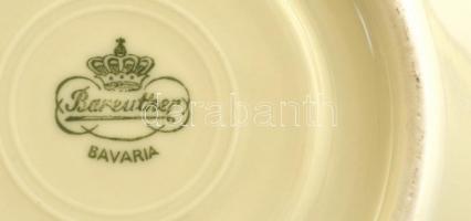Bareuther teás csésze, alj, süteményes tányér, matricás, jelzett, hibátlan