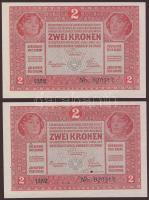 1917. 2K (2x) egymásutáni sorszámmal T:II+ Egyszer hajtva!