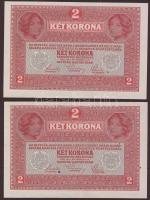 1917. 2K (2x) egymásutáni sorszámmal T:II+ Egyszer hajtva!