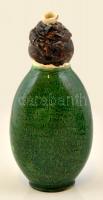 cca 1970 Alakos butella, felirattal, jelzett, kis máz hibával, m:23 cm