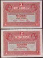 1917. 2K (2x) egymásutáni sorszámmal T:II+ Egyszer hajtva!
