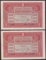 1917. 2K (2x) egymásutáni sorszámmal T:II+ Egyszer hajtva!