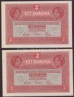 1917. 2K (2x) egymásutáni sorszámmal T:II+ Egyszer hajtva!