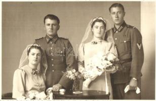 1940 Wehrmacht katonák esküvői fotója / WWII Wehrmacht soldiers wedding photo