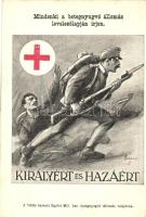 Királyért és hazáért; Vörös kereszt Egylet dunaparti betegnyugvó állomásának tulajdona / WWI Hungarian Red Cross propaganda s: Földes