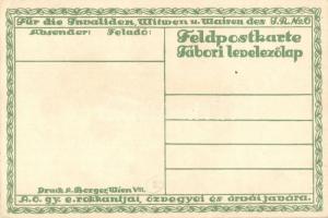 6. gyalogezred rokkantjai, özvegyei és árvái javára Tábori Levelezőlap / WWI K.u.K. military charity...