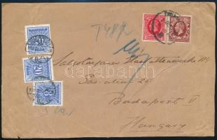 1935 Levél Angliából Budapestre, 48f portóval / Cover from England to Budapest, with 48f postage due