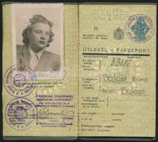 1947 Bp., A Magyar Királyság által kiállított fényképes útlevél / Hungarian passport
