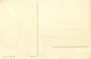 Tiszti szzolga munkában / WWI military humour, bathing soldiers. J. S. u. Co. M. Nr. 740. litho (EK)