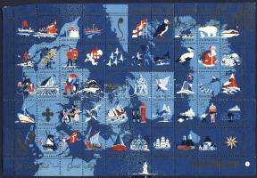 Faroer-szigeteki karácsonyi levélzáró teljes ív (néhol szétválva)