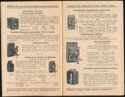 1929 Bp.VII., Fehér és Társa speciális fotószaküzletének fényképezőgépeket bemutató árjegyzéke, 32p
