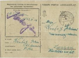 1943 Lengyelföld, Motorkerékpáros hölgy repülőgéppel. Tábori Postai Levelezőlap / WWII Hungarian mil...