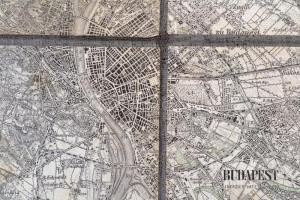 cca 1920-1940 Budapest és környékének térképe, 1:75000, vászonra kasírozva, 53x52 cm