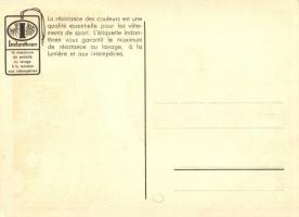 Indanthren textil festék reklámlap cserkészekkel / textile paint advertisement card, scouts, artist ...