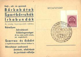 Pavlik Ferenc Bőrkabátok üzletének reklámlapja. Budapest Károly körút 9. / Hungarian leather jackets...