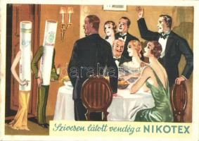 Nikotex a szívesen látott vendég. Cigaretta reklám / Hungarian Cigarette advertisement s: Gebhardt (fa)