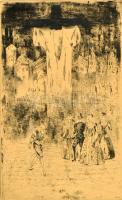 Láng Rudolf (1904-1991): Don Carlos. Rézkarc, papír, jelzett, üvegezett keretben, 32×19 cm