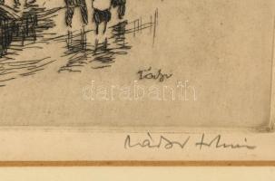 Zádor István (1882-1963): Párás nap a Margitszigeten. Rézkarc, papír, jelzett, üvegezett keretben, 4...