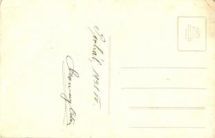 1931 Perbál, Községháza, csoportkép pappal, photo (EB)