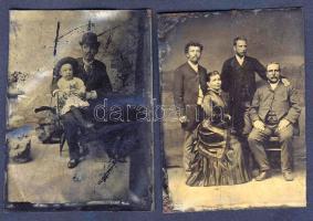 cca 1900 2 db 6x9 cm-es ferrotípia