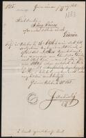 1883 Gönc, a gönci jegyző levele a református lelkész részére hadkötelezettek ügyében, bélyegzővel