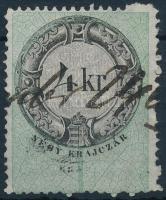 1868/1876 4kr bélyeg, felül egy kis részen fogazatlan / perforation error