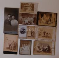 cca 1870-1910 10 db klf csoportkép keményhátú fotó