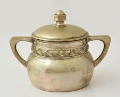 1913 ezüst (Ag.) kiöntő készlet, elefántcsont gyűrűkkel, jelzett, mesterjeggyel (HS), összesen: 4 db...