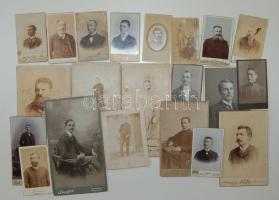 cca 1870-1890 21 db férfiakat ábrázoló keményhátú fotó