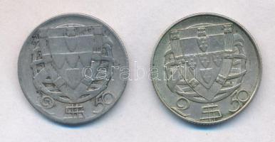 Portugália 1943-1944. 2 1/2E Ag (2x) T:2,3
Portugal 1943-1944. 2 1/2 Escudos Ag (2x) C:XF,F
Krause...