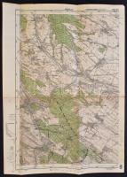 1943 Gödöllő és környékének térképe, kiadja a M. kir. honvéd térképészeti intézet, rajta ceruzás jelölésekkel, 63x46 cm