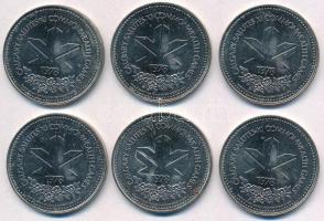 Kanada 1978. Calgary Stampede Dollar 6db fém bárca T:2  Canada 1980-1986. Calgary Stampede Dollar 6pcs metal commemorative necessity token C:XF