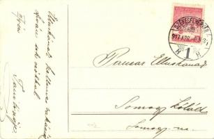 Húsvéti üdvözlet / Easter greeting art postcard, rabbit. EAS litho