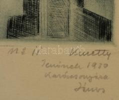 Kmetty János (1889-1975):  Ucca. Rézkarc, papír, jelzett, 12,5×9,5 cm